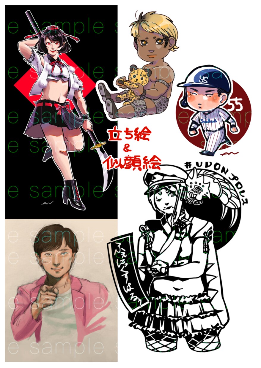 似顔絵からキャラクターまで幅広く描きます 派手な色合いでご要望通りに仕上げます！ロゴもできます！ イメージ2