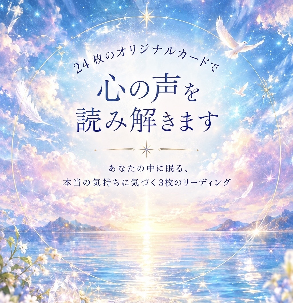 24枚のオリジナルカードであなたの心を読み解きます 答えを決めず、あなたの本音に気づく3枚引き イメージ1