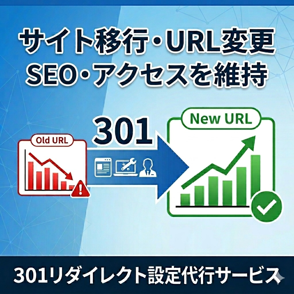 SEO評価を落とさない301リダイレクト設定します ドメイン変更・SSL化も安全に対応 イメージ2