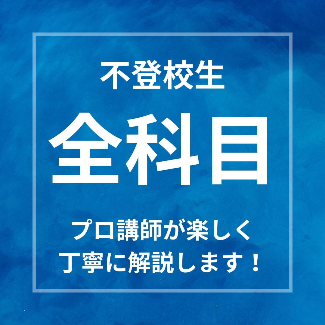 不登校のお子さんの勉強をサポートします 開校20年現役塾講師が優しく丁寧に学習サポート致します イメージ1