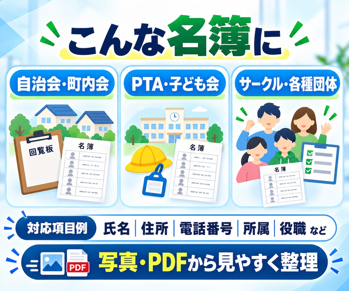 紙の名簿、Excelへの入力を代行します 紙・写真を送るだけ｜面倒な入力作業を代行 イメージ3