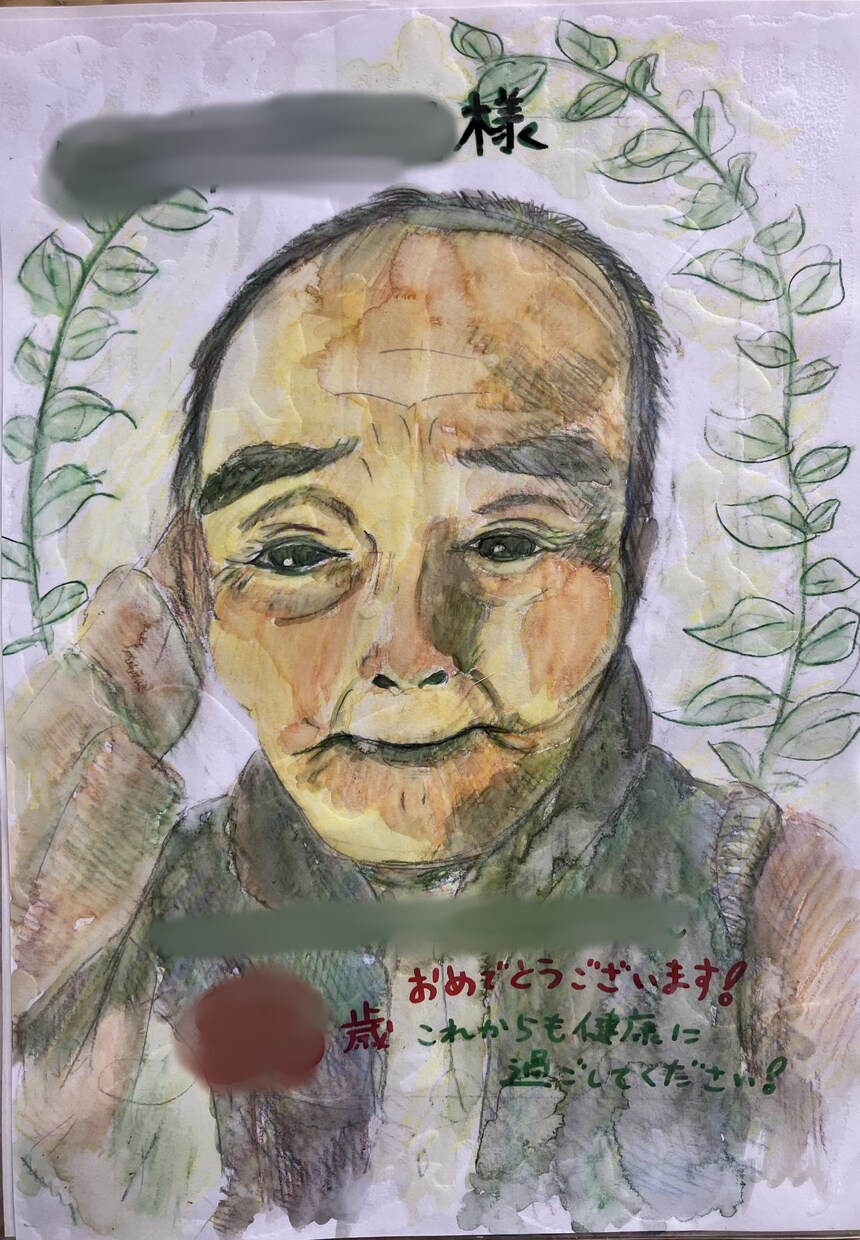 水彩色鉛筆で似顔絵かきます たくさんの色を重ねた独特な色彩で、優しくあたたかみのある作品 イメージ5
