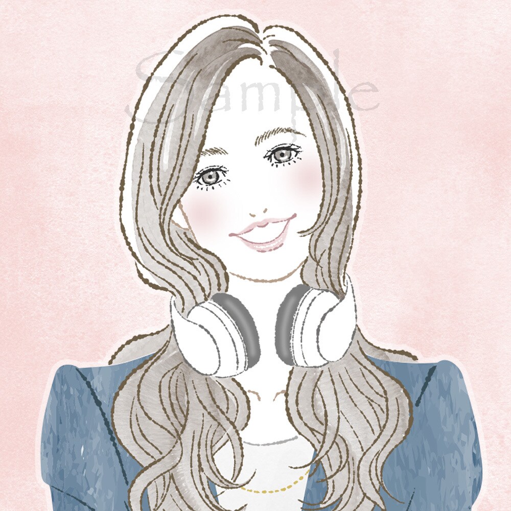 ナチュラルで透明感のあるお洒落イラストを描きます 水彩タッチの大人可愛い女性アイコンを求めている方へ イメージ2