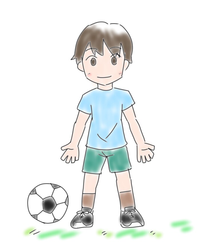 サッカー少年のイラストお描きします サッカー少年のイラストで癒されませんか イメージ1