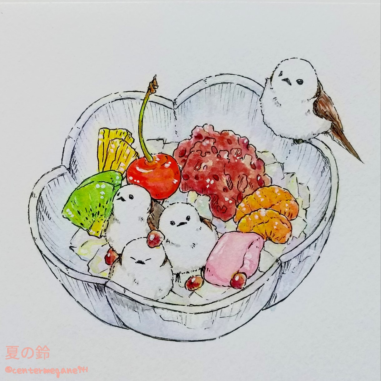鳥ちゃん限定！お菓子の中でまったり…ペット描きます 鳥の巣に見立てたお菓子に愛鳥たちを乗せませんか？ イメージ4