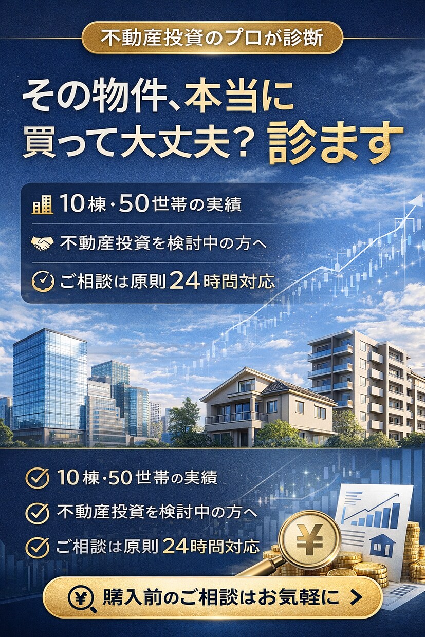 ご相談いただいた物件を購入見送りまでサポートします 10棟50世帯運営の視点で助言 イメージ1