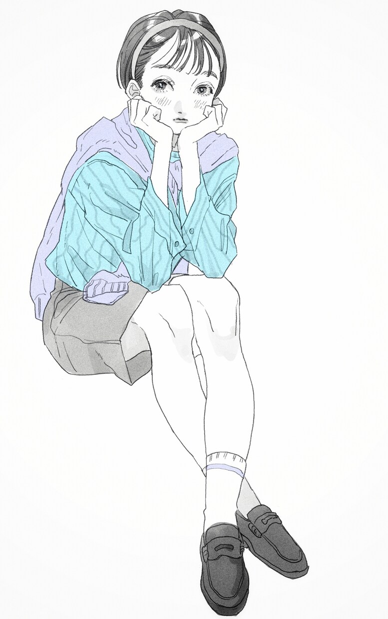 シンプルな全身絵 バストアップイラストを描きます お気に入りのコーデや服装を 立ち絵でもお好きなポーズでも イメージ5