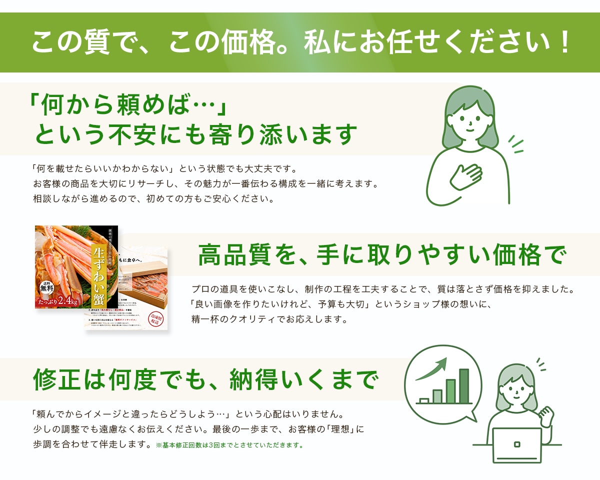 売上UPに直結！クリックされる商品画像を制作します 【9月限定！3名様に限り1枚無料プレゼント！】 イメージ2