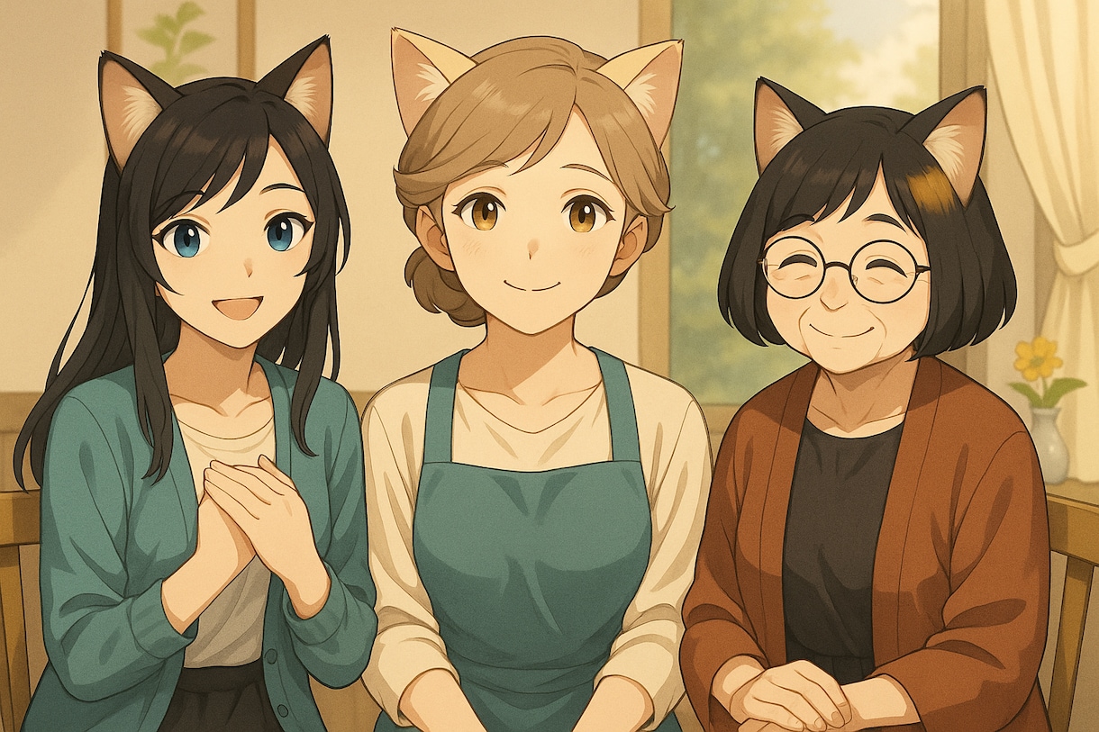 選べる3人で心も軽く♪猫耳家族があなたの話聞きます キャラ選択可・希望があればささやかなアドバイスもできます イメージ1