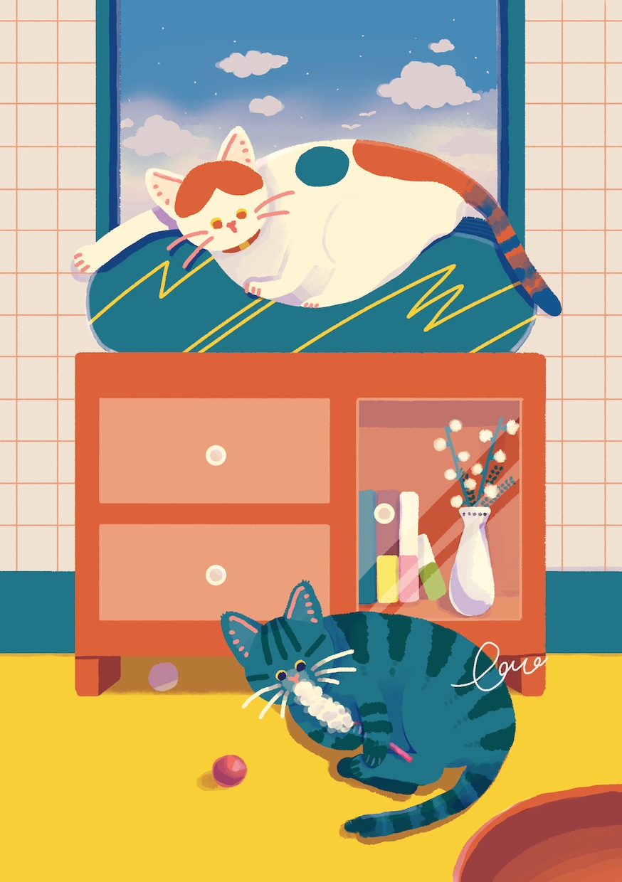 絵本調のゆるいイラストを描きます 主線なしのあったかわいいイラストをお届けします イメージ7