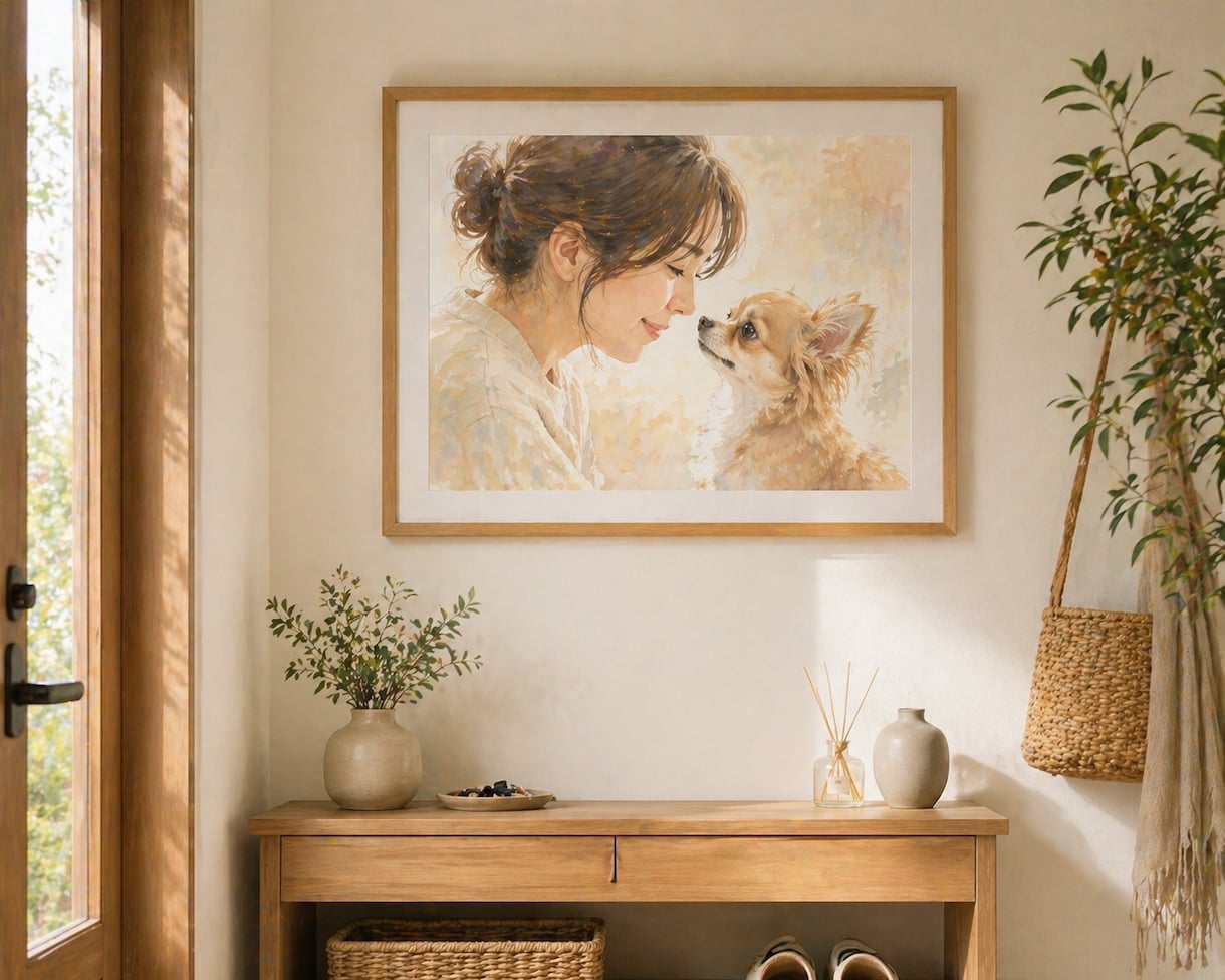 ペット絵｜飾りたくなる柔らかい水彩画を描きます 思い出の一枚をやさしい雰囲気のイラストに仕上げます。 イメージ2
