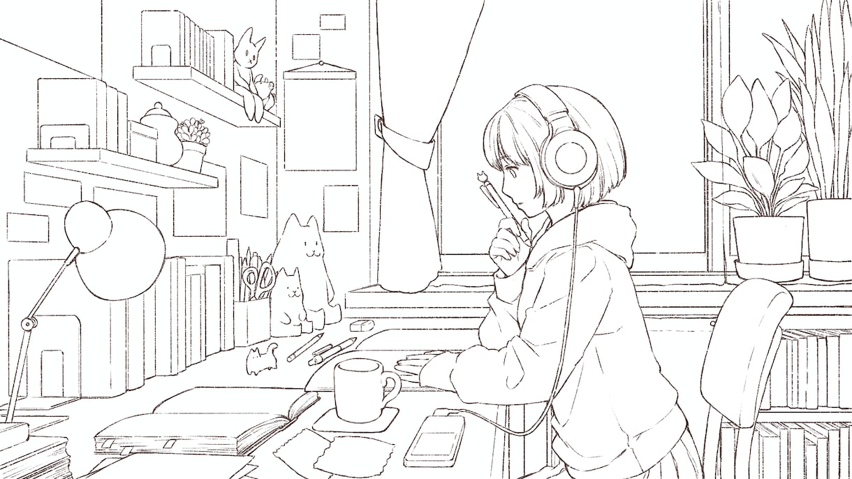 OPからEDまでシンプルな手描きアニメを制作します ■ループアニメーションを入れた一通りの動画を作ります■ イメージ3