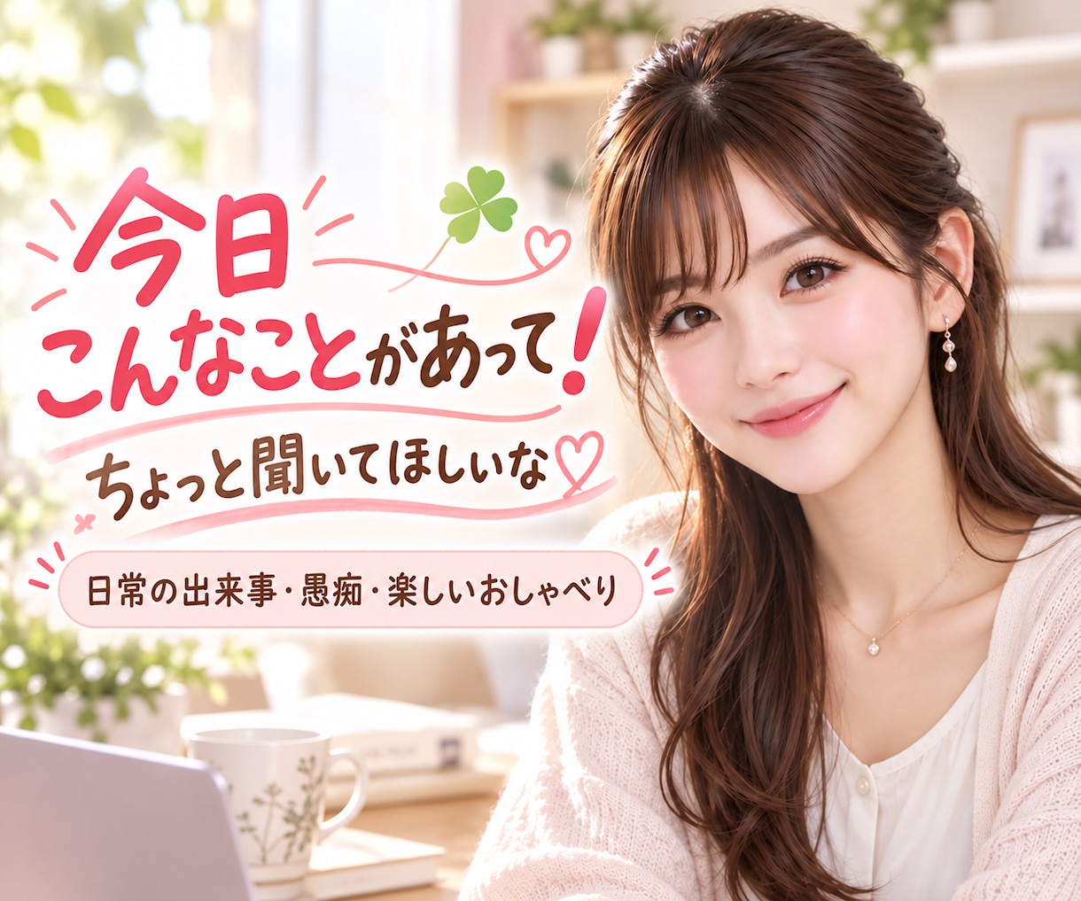 今日こんなことがあって！☘️あなたのお話を聴きます 嬉しかったことも愚痴も☘️日常のあれこれ気軽におしゃべり イメージ1