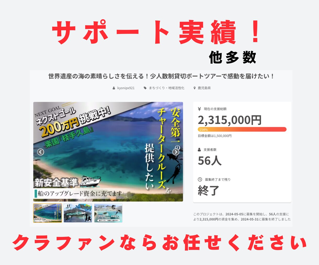 クラウドファンディングを丸投げできます 担当件数100件以上の専門家にお任せください。 イメージ5