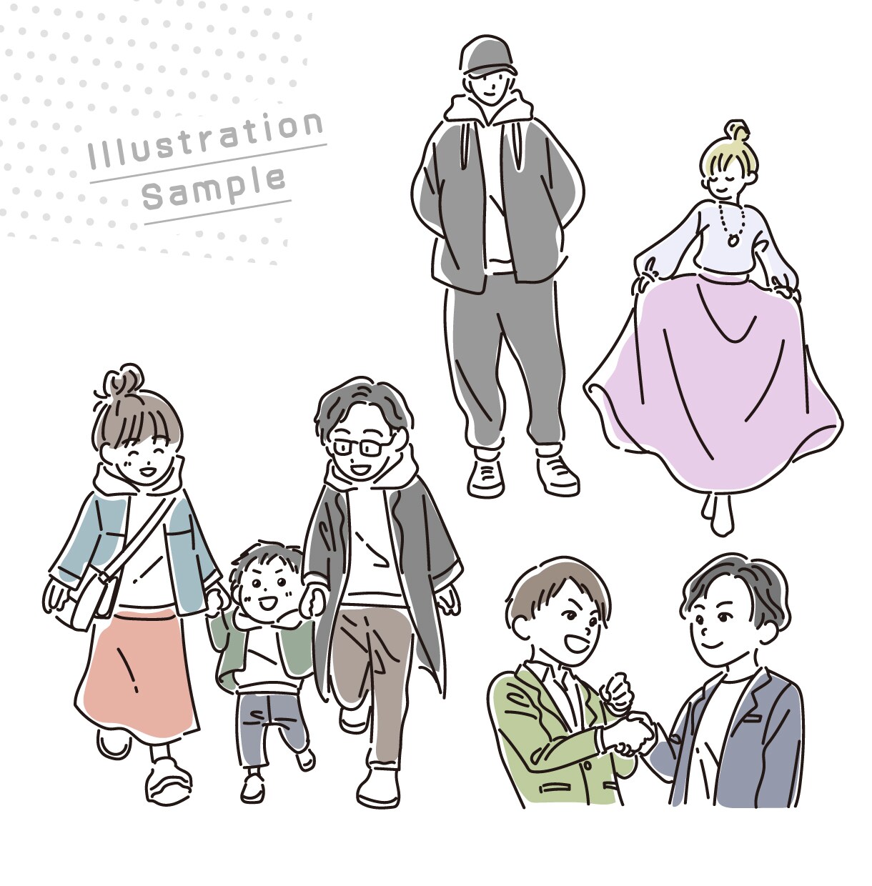 一部商用可・挿絵にぴったりシンプルイラスト描きます 伝えたいシチュエーションを形にします。 イメージ3