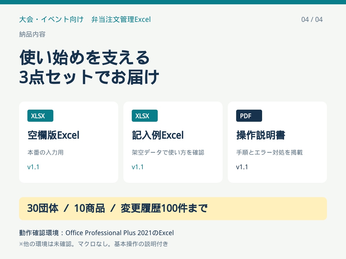 大会の弁当注文を集計するExcelを提供します 追加・キャンセルから発注・集金チェックまで管理 イメージ4