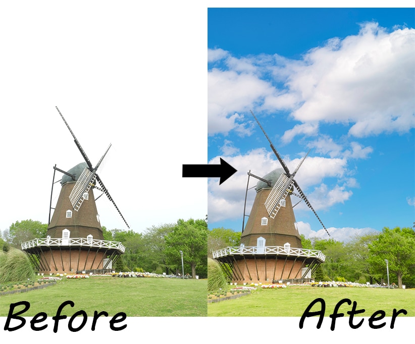 写真の明るさ補正・空の差し替えします SNS映え加工OK Photoshop対応！ イメージ1