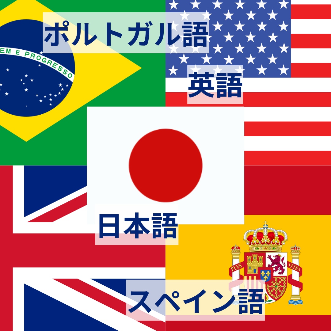 他言語間でのやりとりお助けします 英語、ポルトガル語、スペイン語、日本語 イメージ1