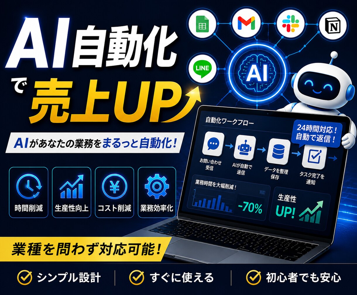 AI業務自動化｜チャットボット構築します AIで作業を自動化し効率化を実現 イメージ1