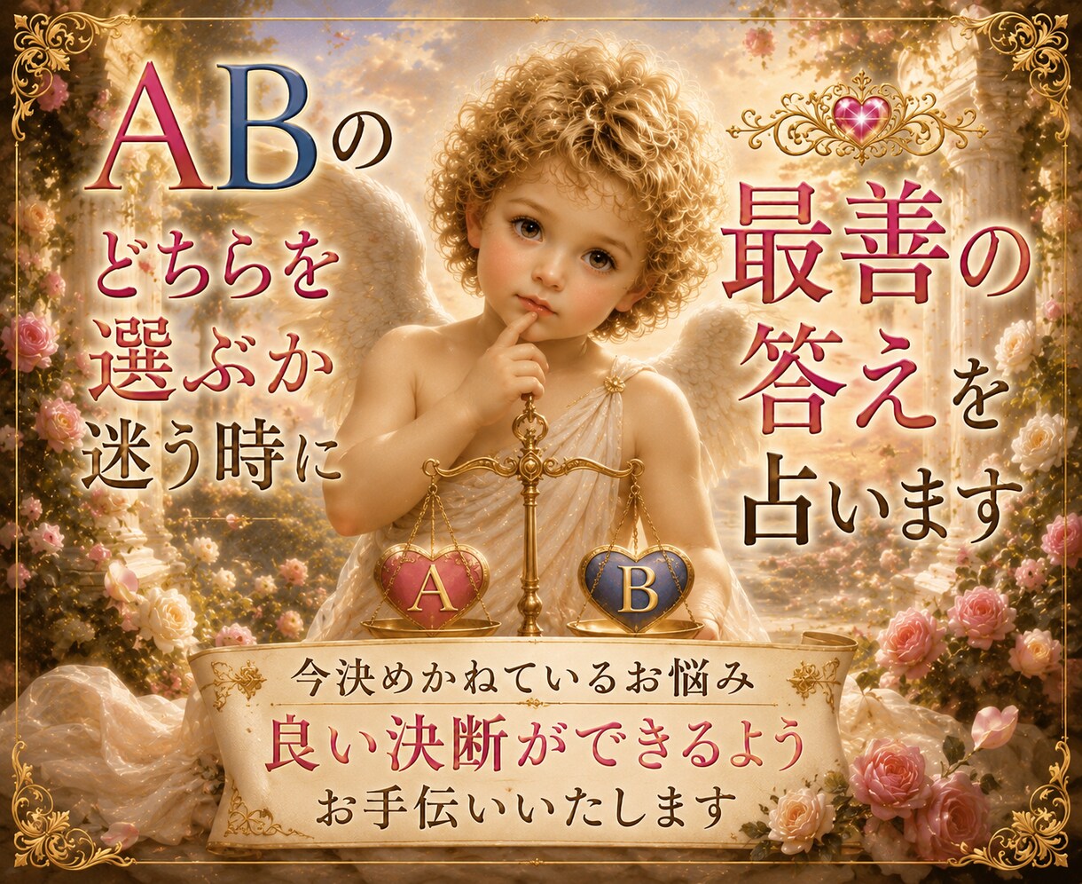 ABのどちらを選ぶか迷う時に最善の答えを✨占います 今決めかねているお悩み良い決断ができるようお手伝いいたします イメージ1