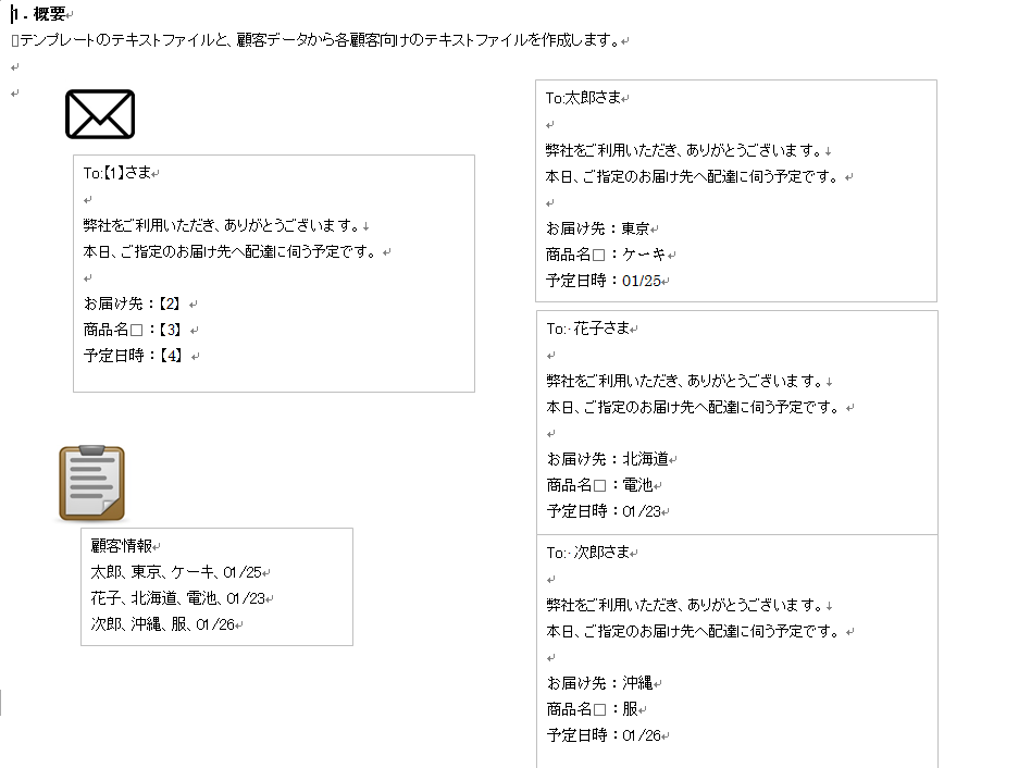 【注目!!】案内メールの一括や一覧HTMLの作成に便利なマクロ  イメージ1