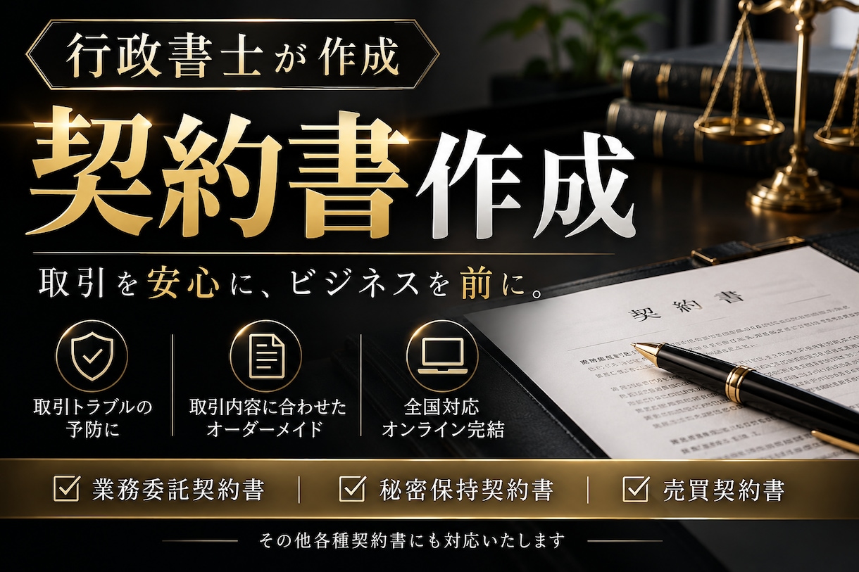 行政書士が業務委託契約書を作成します あなたの取引に合った契約書をお届けします イメージ1