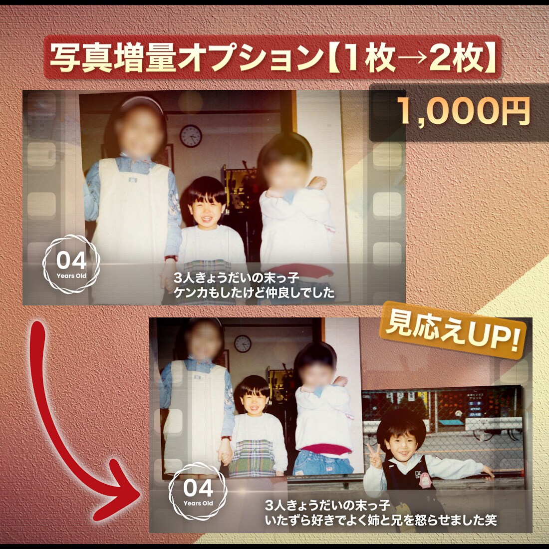 115万キロのフィルムで生い立ちムービー作ります 写真とテキスト送るだけ！素敵なデザインのムービー 楽曲変更可 イメージ3