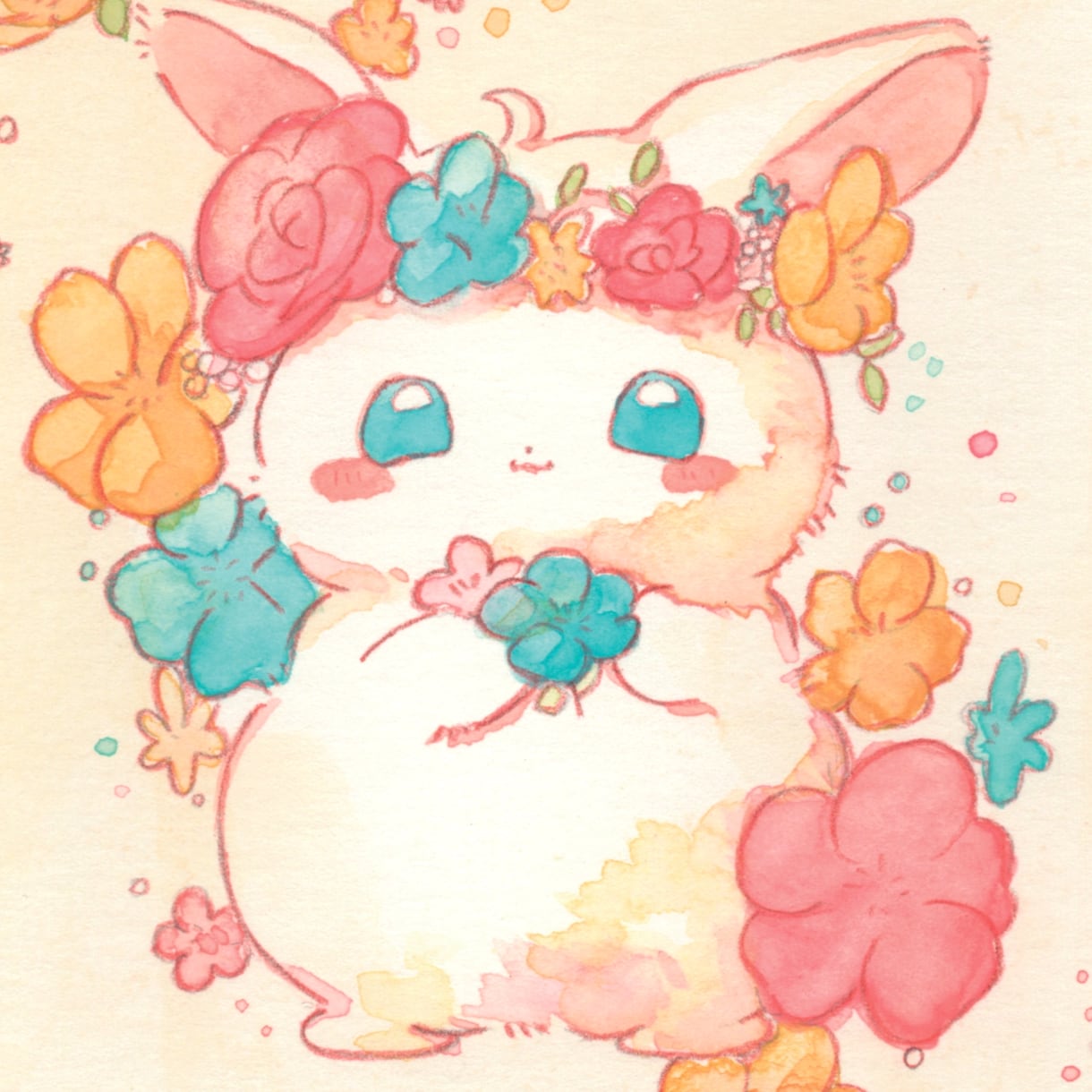 ふんわり可愛い水彩アイコン描きます やさしい色で描く、ふんわり可愛いアイコン イメージ1
