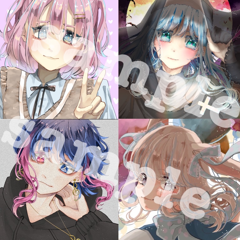 夢かわ萌え系アイコン描きます 夢かわいい女の子、男の子SNSに使えるアイコンを提供致します イメージ1