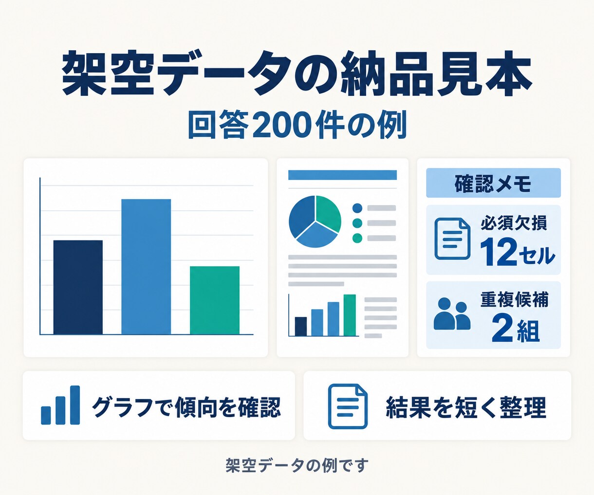 アンケートを集計し、グラフ付きレポートにします 集計方法はおまかせ。正確で見やすい結果をお届け イメージ3