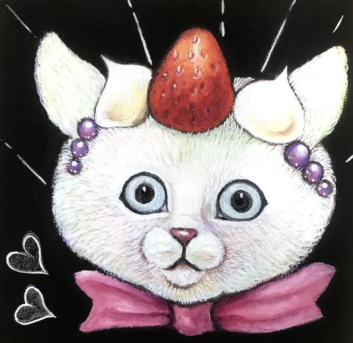 ブラックボードにチョークでイラスト描きます お部屋のインテリアボードとして飾れます。 イメージ3