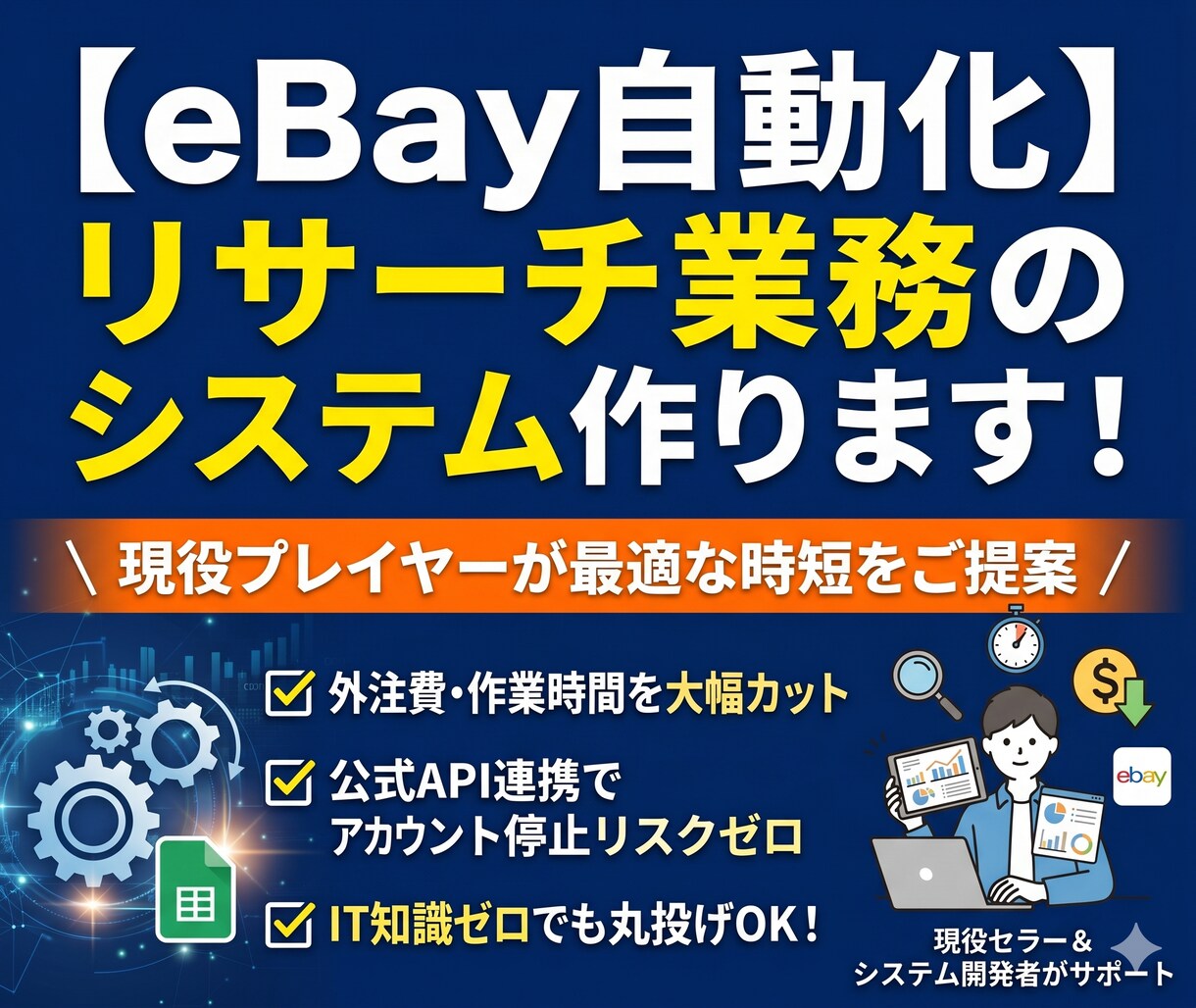 eBay輸出の自動化・効率化システムを構築します 現役の知見×公式API連携！面倒な手作業リサーチの時短を実現 イメージ1