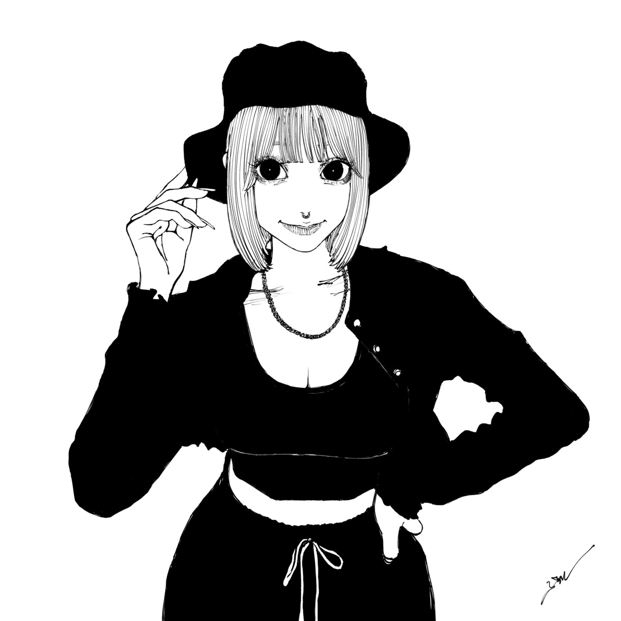 あなたのお写真を細密画にいたします ご自身や大切な方をお洒落な白黒の線画に！ イメージ2