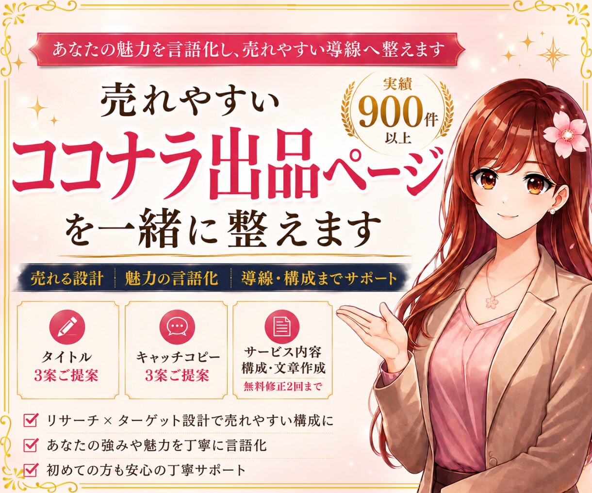 ココナラ出品サービス｜プロが売れやすく作成します ゼロからの作成もできます。お気軽にご相談ください。 イメージ1