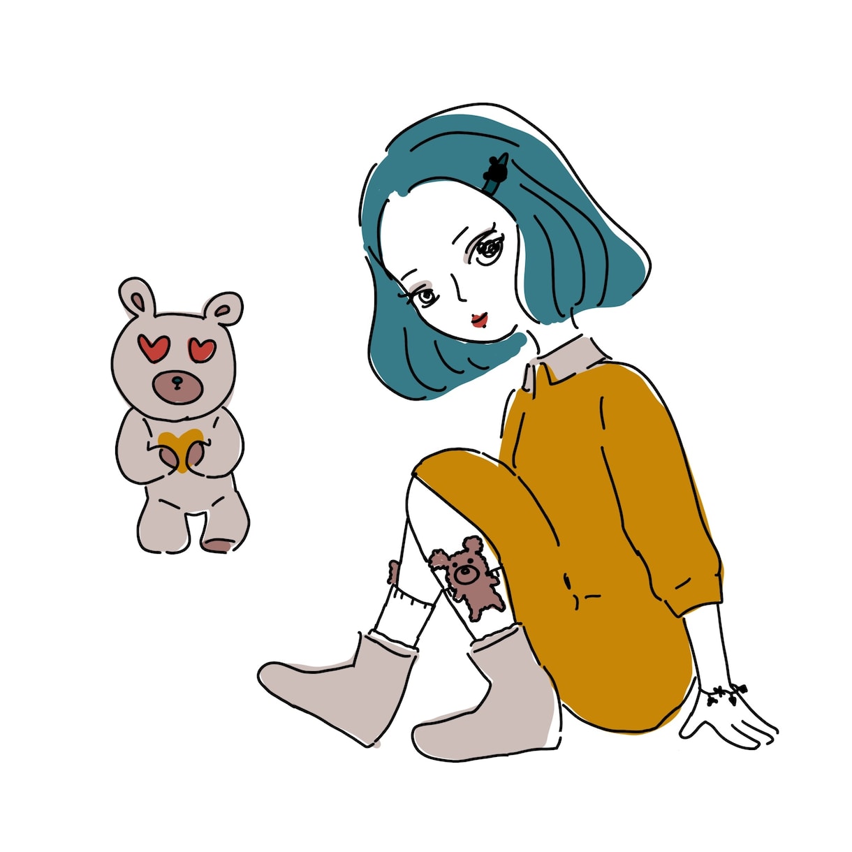ゆるポップなイラストを描きます ゆるポップな可愛い女の子とその周辺 イメージ1