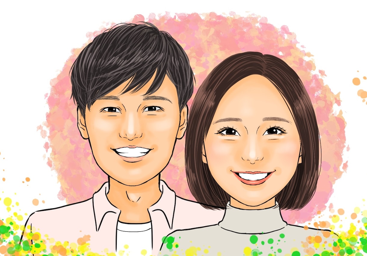販売実績1000件以上⭐︎やさしい似顔絵かきます バストアップで2000円⭐︎お2人目から1500円 イメージ2