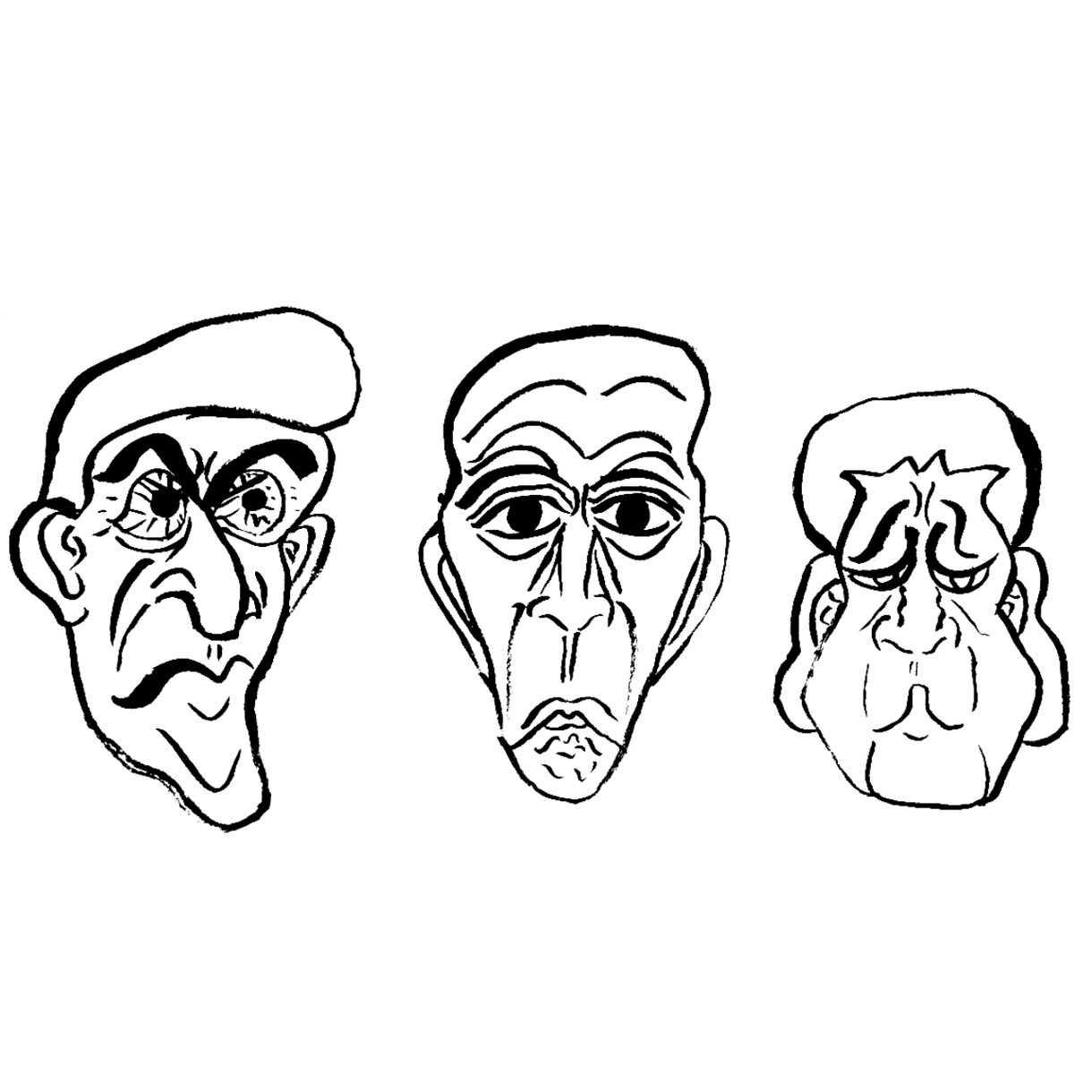 アイコンなどに使える絵を描きます 筆で描くアイコンにも使える顔の絵。 イメージ1