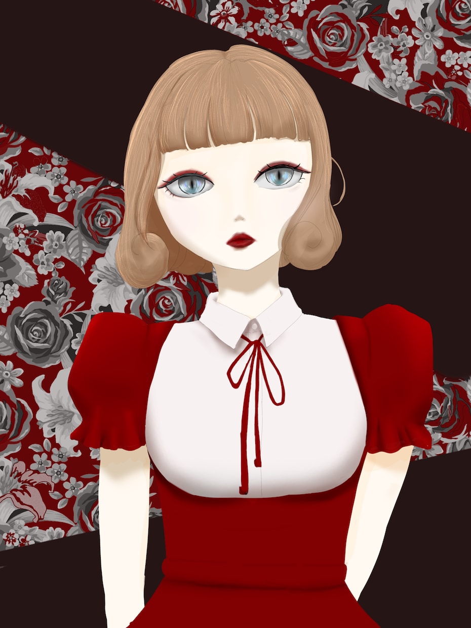 透明感のある女の子・SNSアイコンを制作します 透明感のあるレトロな女の子のイラストを制作します イメージ2