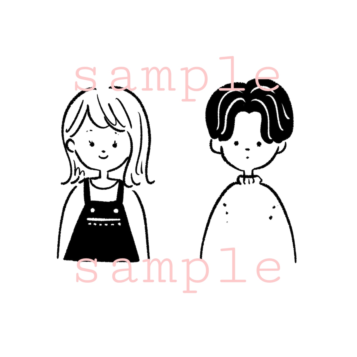 シンプル＆ほっこり♡アイコンイラストお描きします ♥SNSなどにぴったり！♥お気に入りの1枚を制作します♪ イメージ2