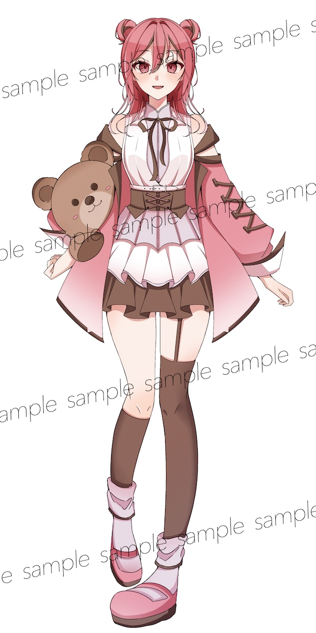 1点物！ピンク×クマ女の子の立ち絵を販売します IRIAMやTRPGなど用途様々！ イメージ2