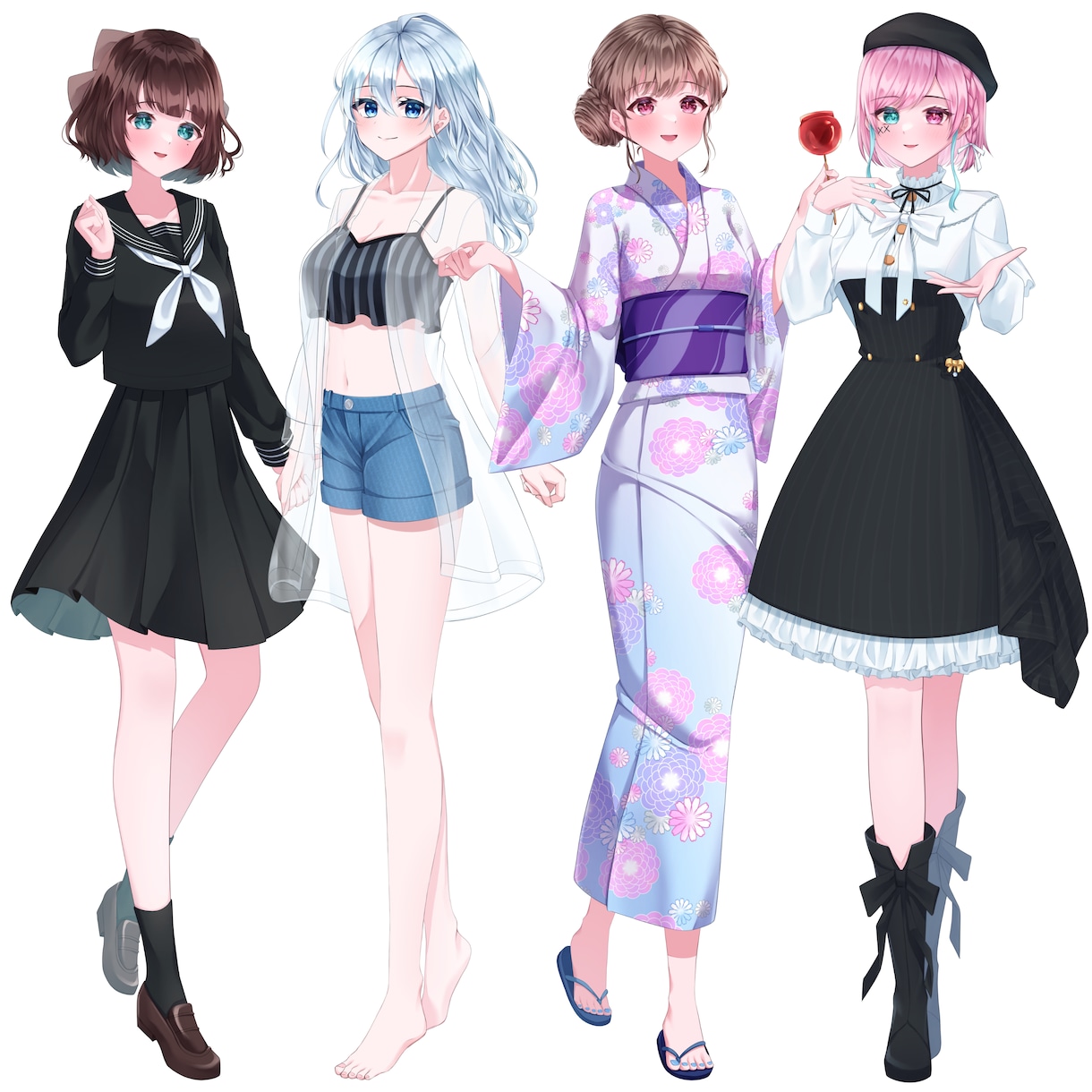 かわいい立ち絵を制作いたします 多様な差分制作に対応いたします！キャラクターをより魅力的に！ イメージ2
