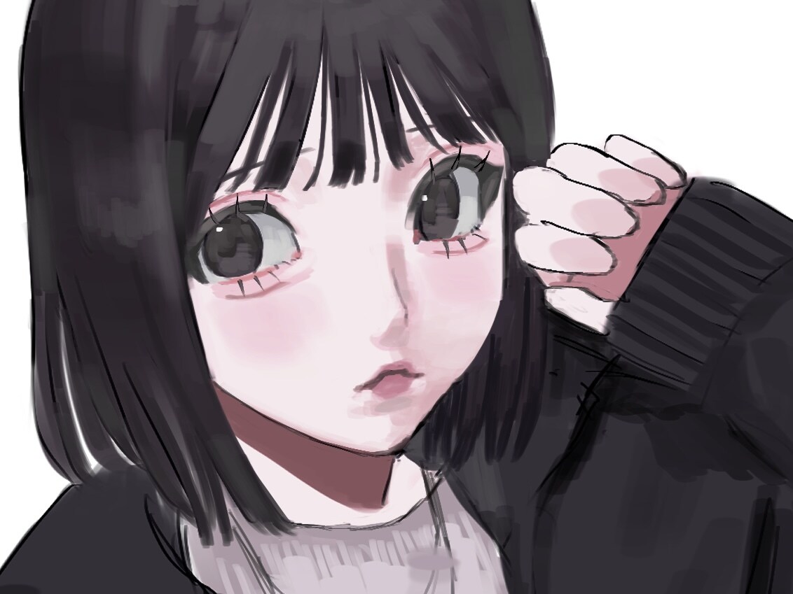 地雷系厚塗りイラスト(似顔絵◎)ます あなたの自撮りやキャラデザを写実・アニメ寄りに描きます イメージ4