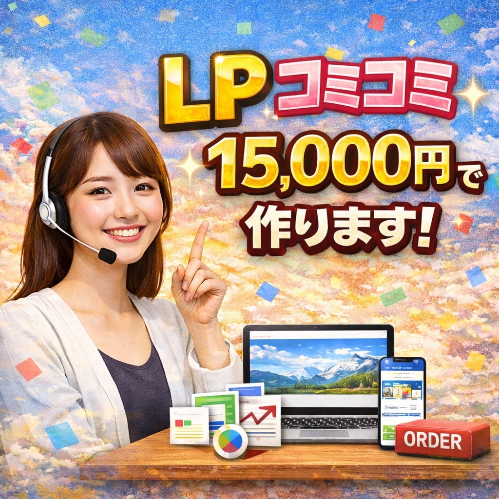 LP制作15,000円｜丸投げOKで作成料します 【全ジャンル対応】LP制作15,000円！スマホ対応SEO込 イメージ1