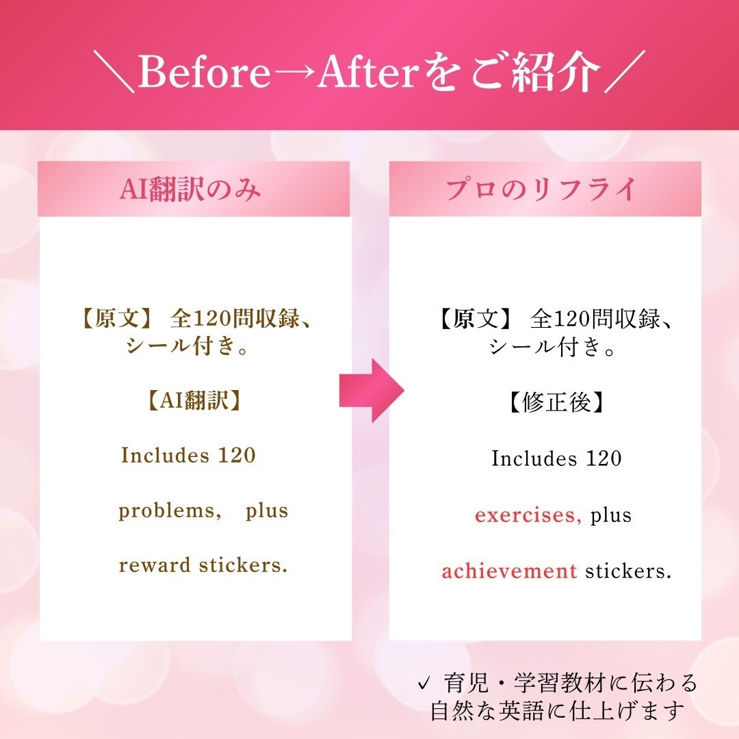育児ママが日本語を英語に翻訳します AI×英検2級で自然な英語に仕上げます♪ イメージ2