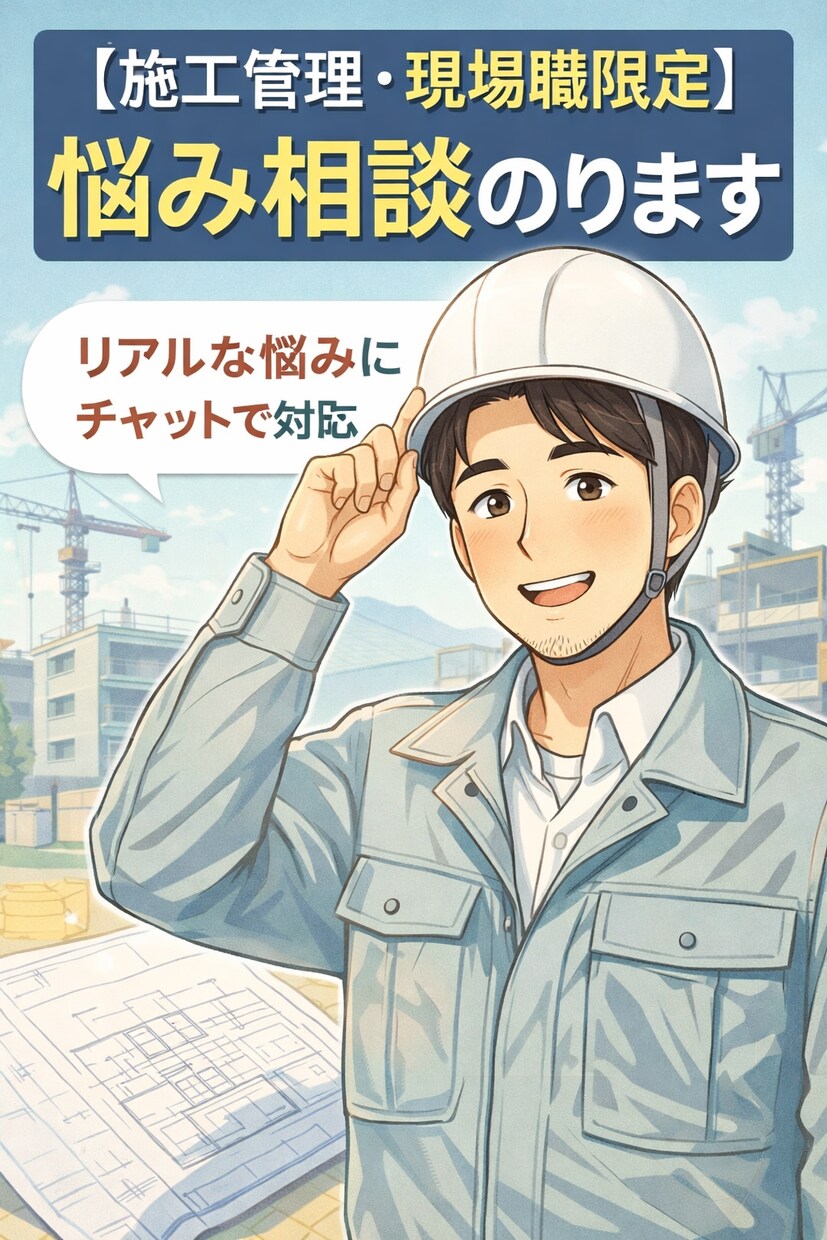 施工管理・現場職の悩み相談のります 現役施工管理がリアルに寄り添います イメージ1