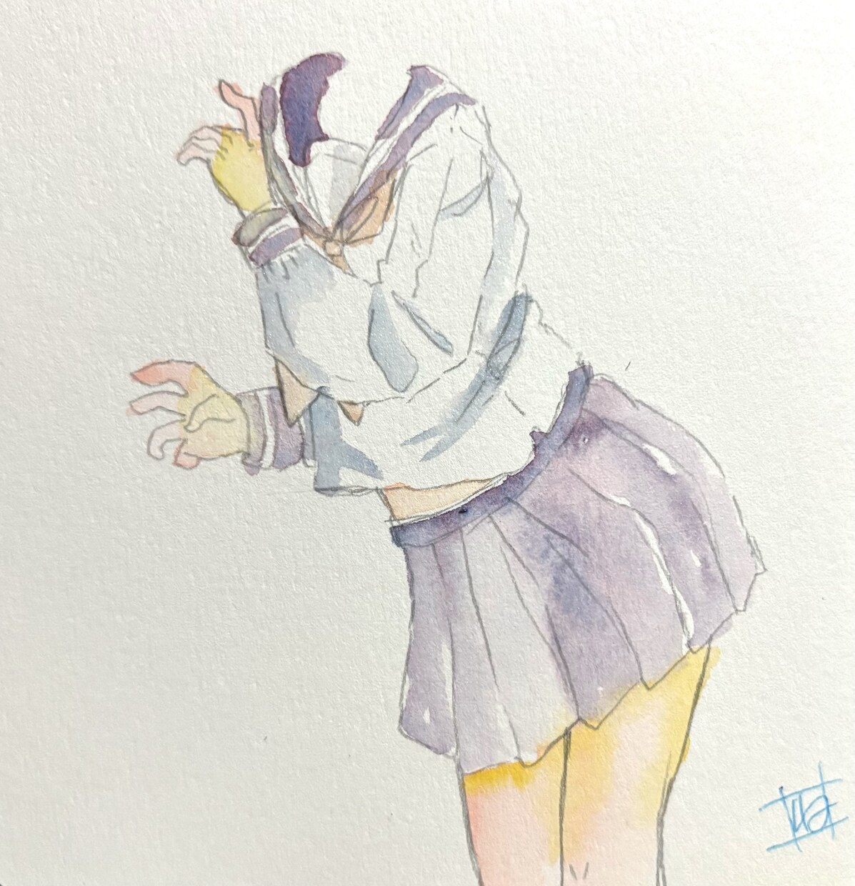 ポッキリ2000円理想の少女を描きます セーラー服の達人がアナログ原画であなただけの少女を描きます！ イメージ4