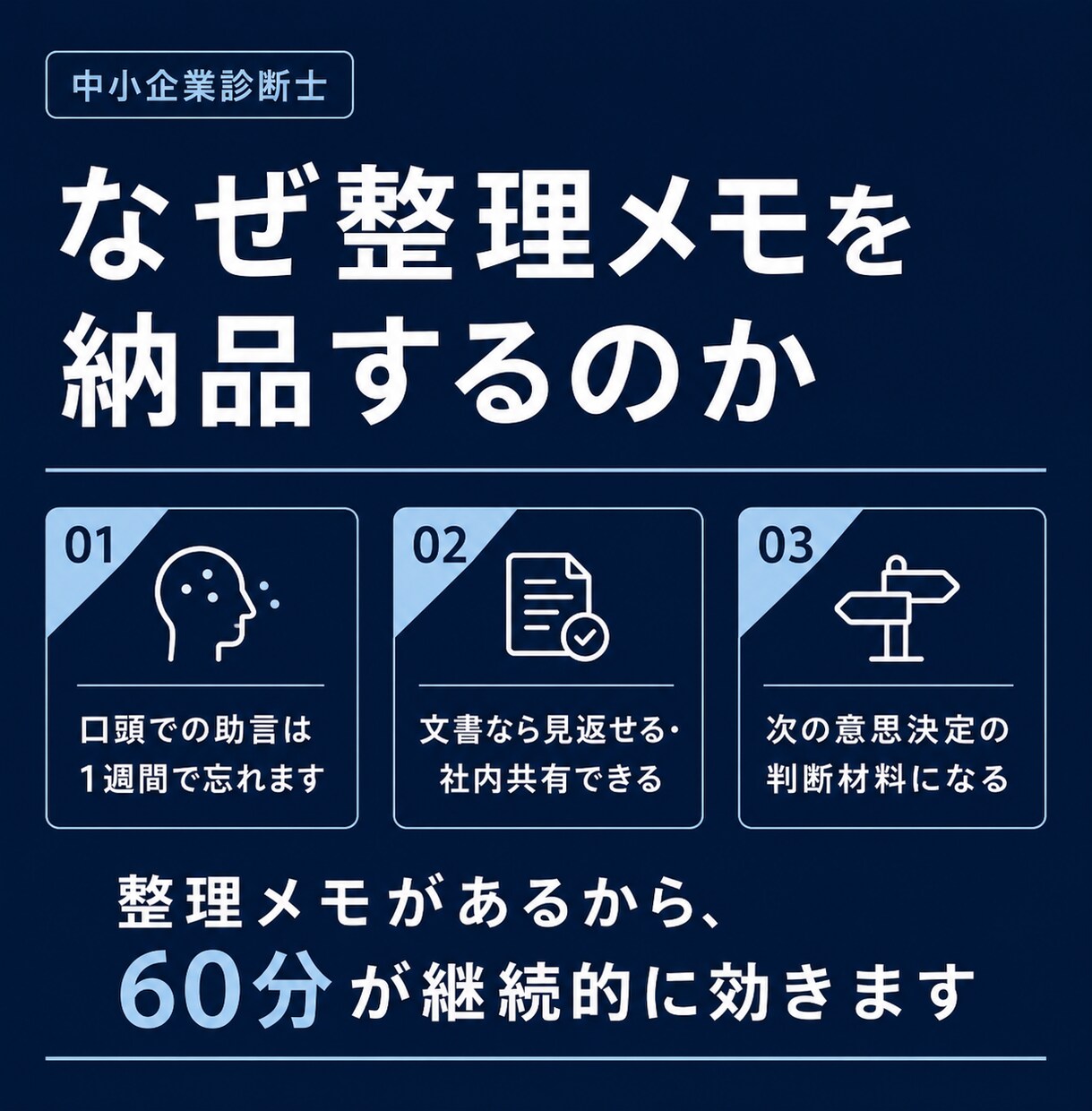 ひとり社長・個人事業主の「次の一手」を整理します 中小企業診断士｜60分の壁打ち｜打ち手と優先順位を提示 イメージ6