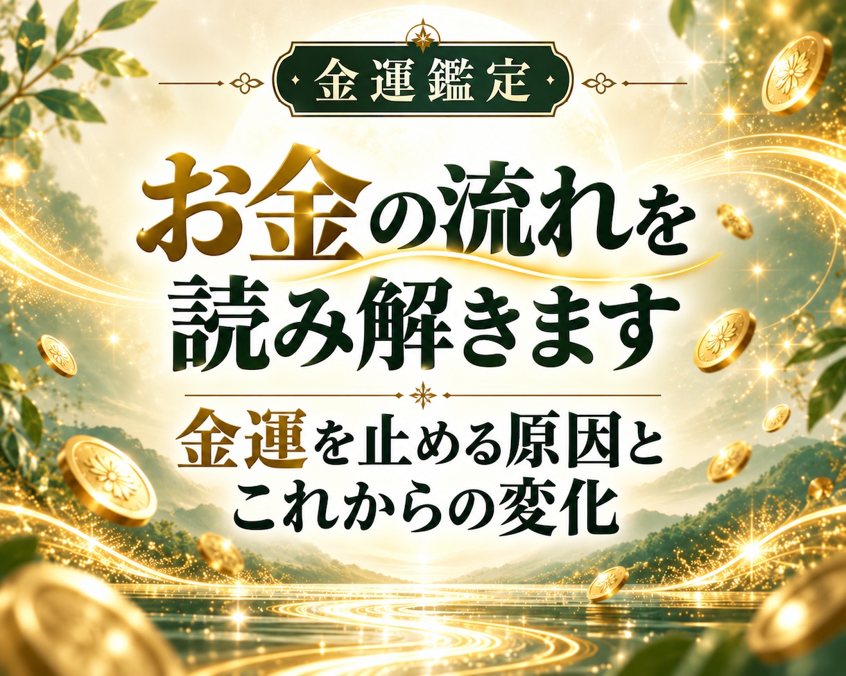 お金の流れを読み解きます お金の不安。その理由と流れが変わる可能性を読み解きます イメージ1