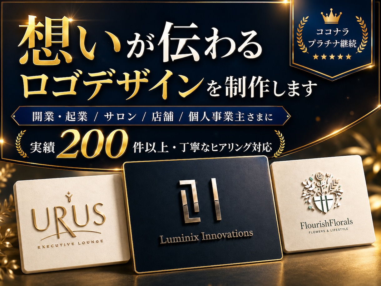シンプルで高級感のあるロゴをチームでデザインします 店舗や会社【開業・集客UP！】セットでクールな名刺作成もOK イメージ1