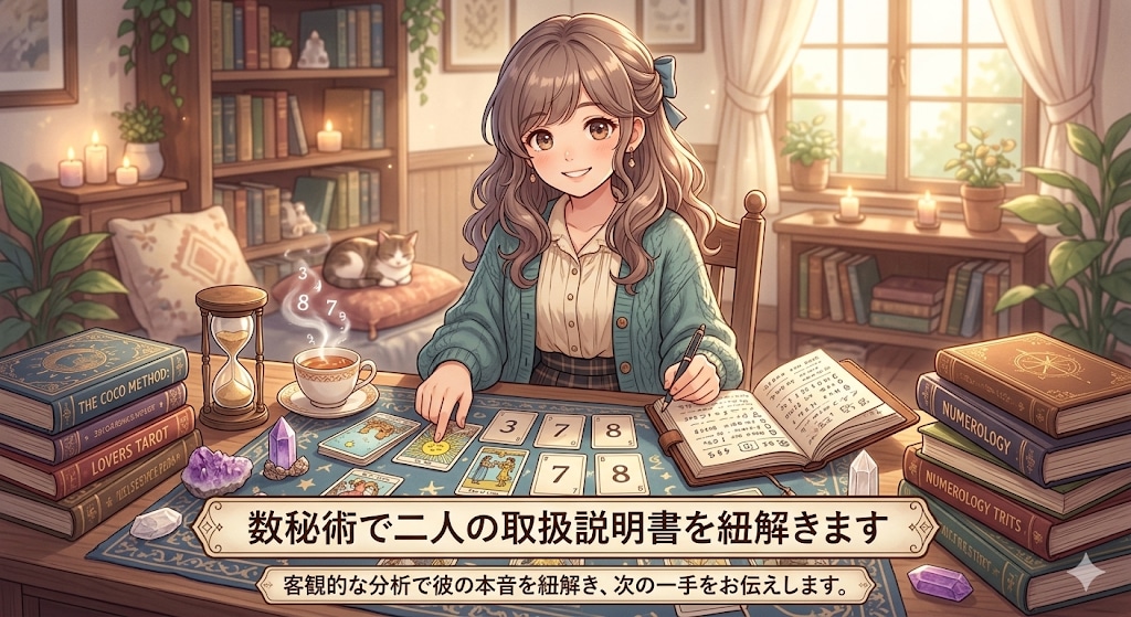 数秘術で二人の取扱説明書を紐解きます 客観的な分析で彼の本音を紐解き、次の一手をお伝えします。 イメージ1